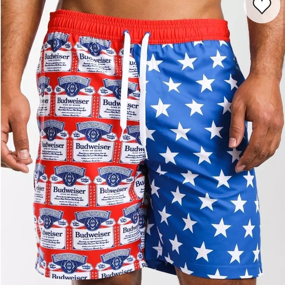 Tipsy Eleves Stars and Stripes Board Shorts Mens Large Red White Blue Swim Trunk